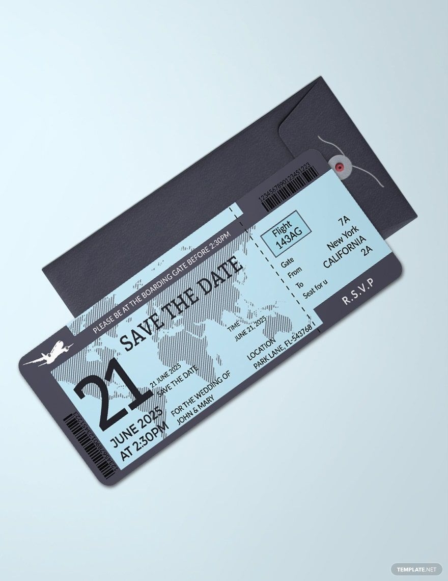 boarding pass wedding invitation template free download