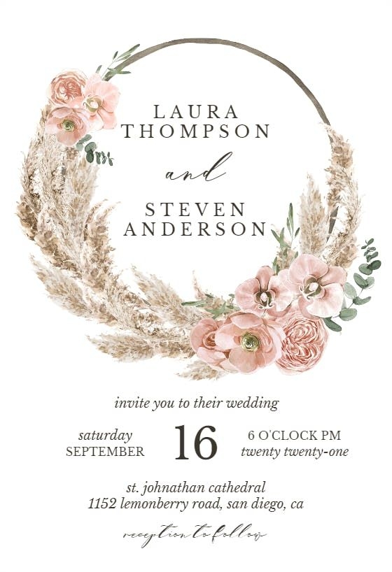 Bohemian Wedding Invitation Templates Free Printable Word Searches