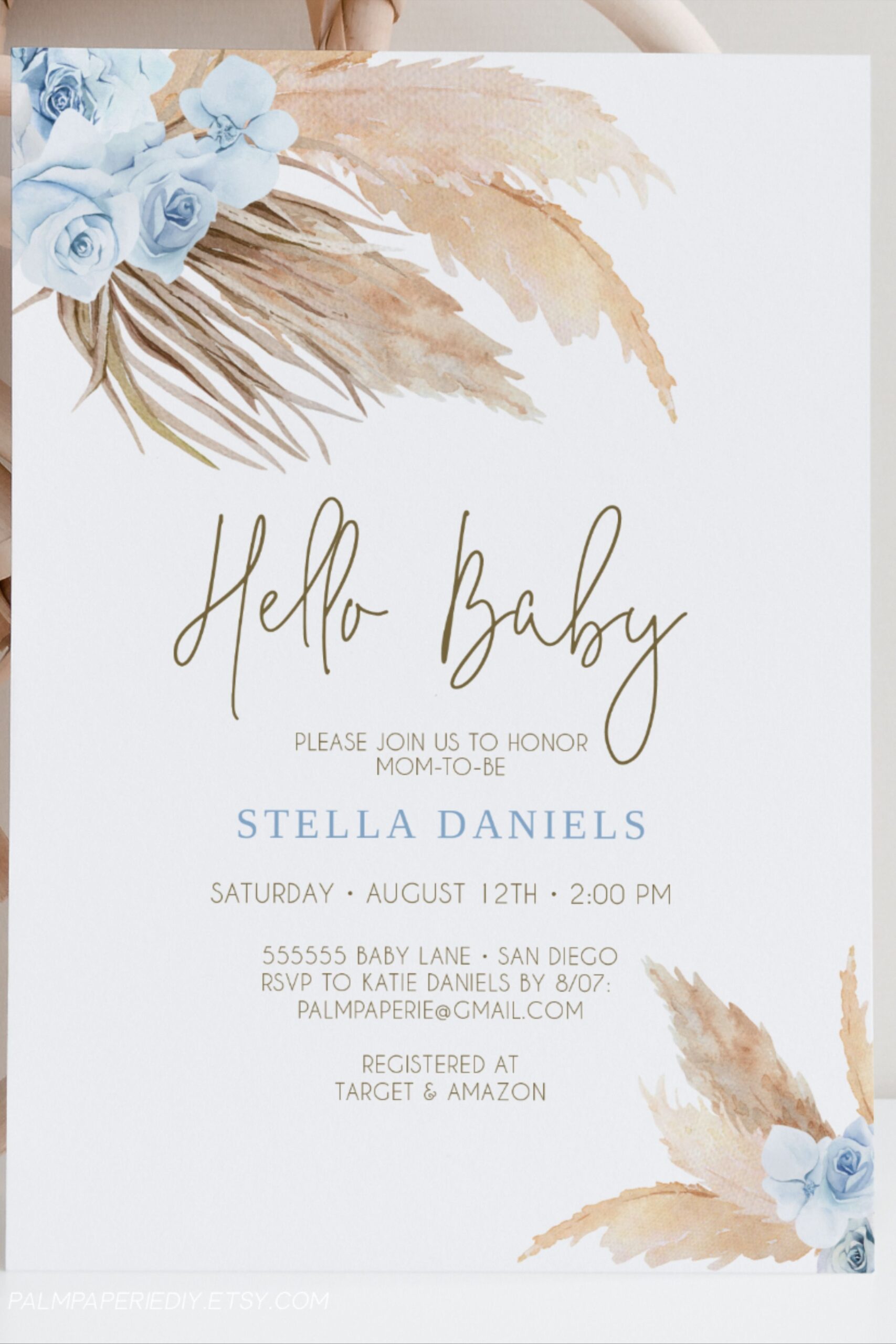 boho invitation template