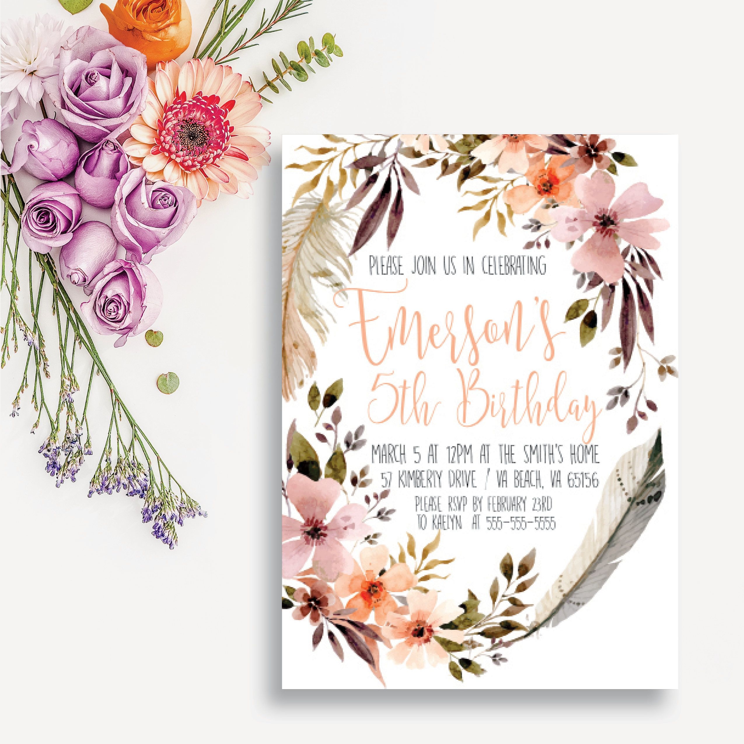 Boho Themed Invitation Template