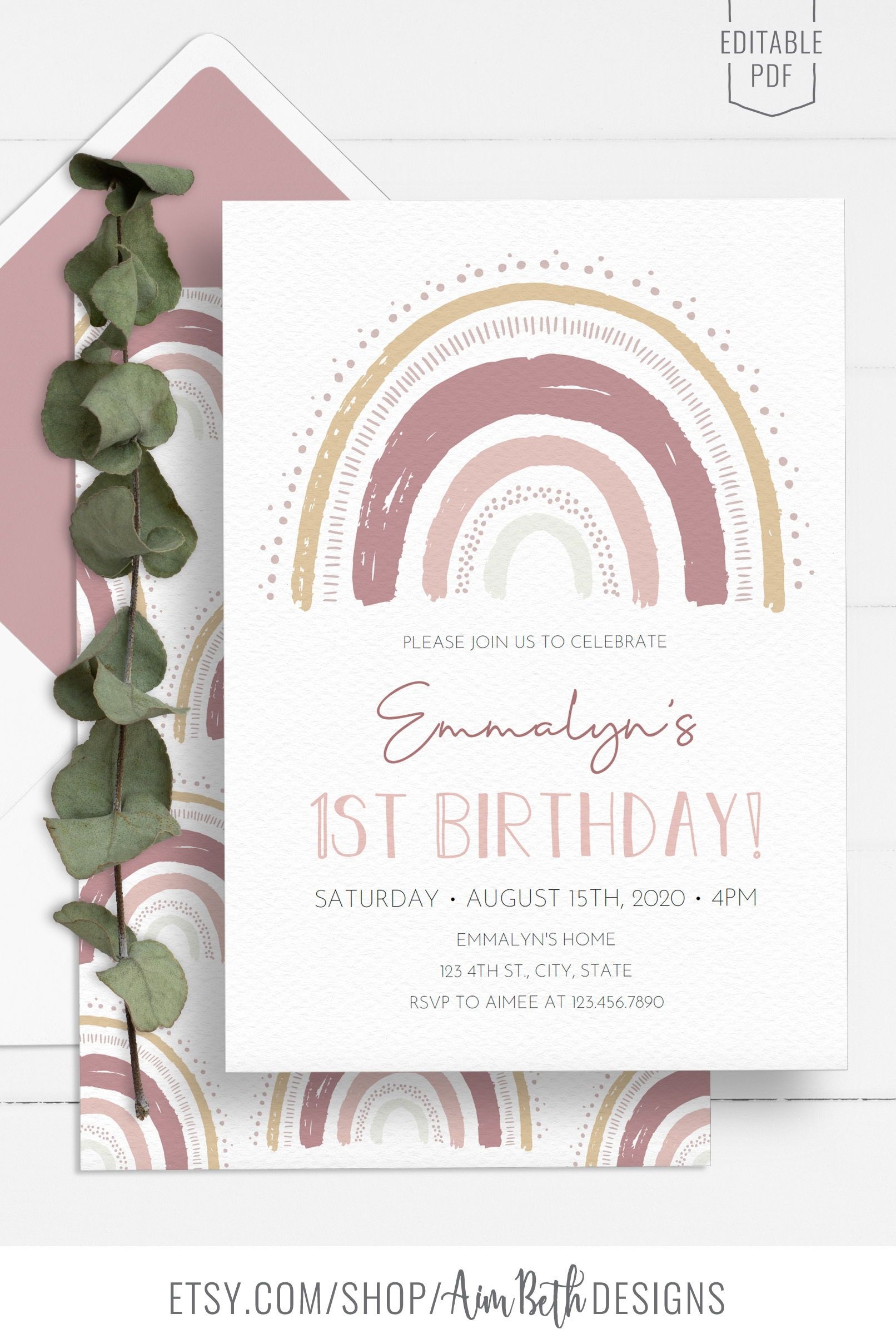 Boho Themed Invitation Template