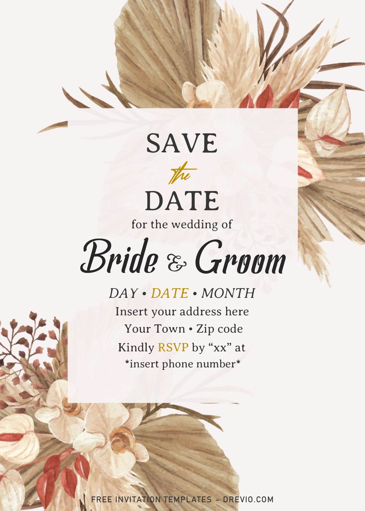 Boho Themed Invitation Template