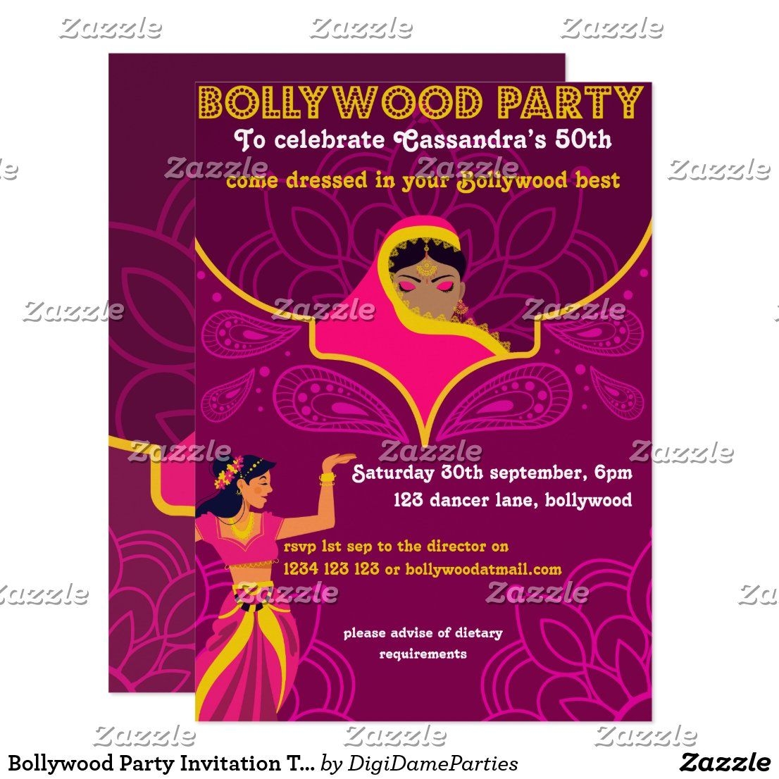 bollywood invitation template free