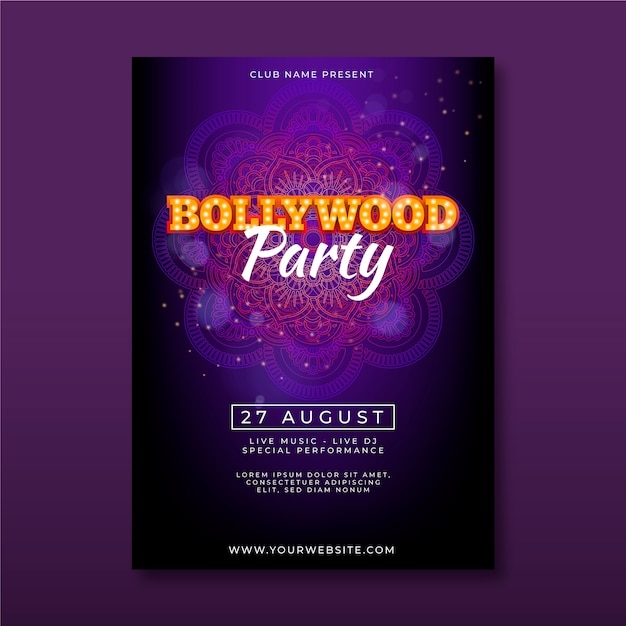 bollywood party invite template free
