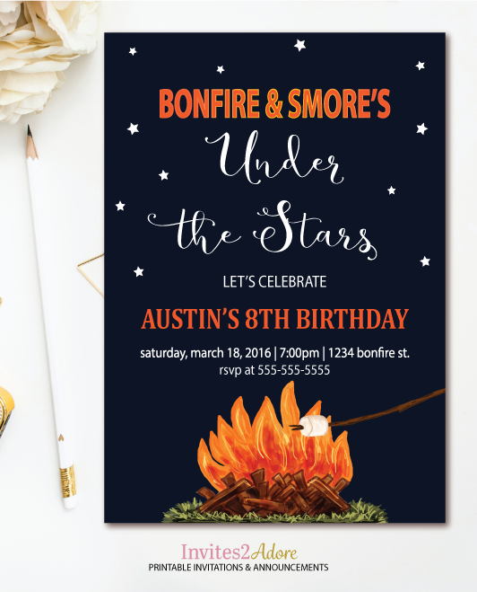 bonfire invite template free