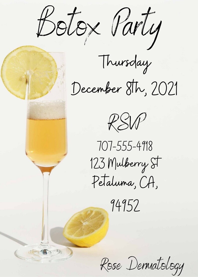 botox party invitation templates