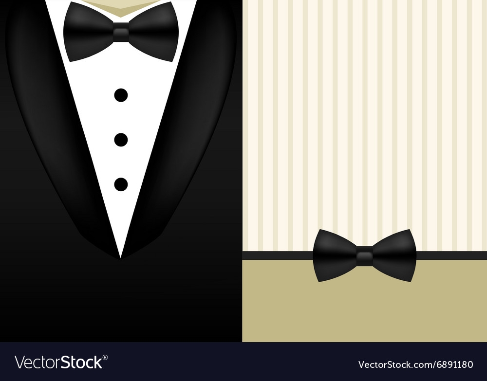Bow Tie Tuxedo Invitation Design Template Vector Image