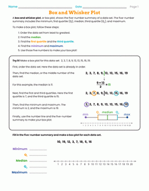 Box And Whisker Plot Worksheet Education Worksheets Library