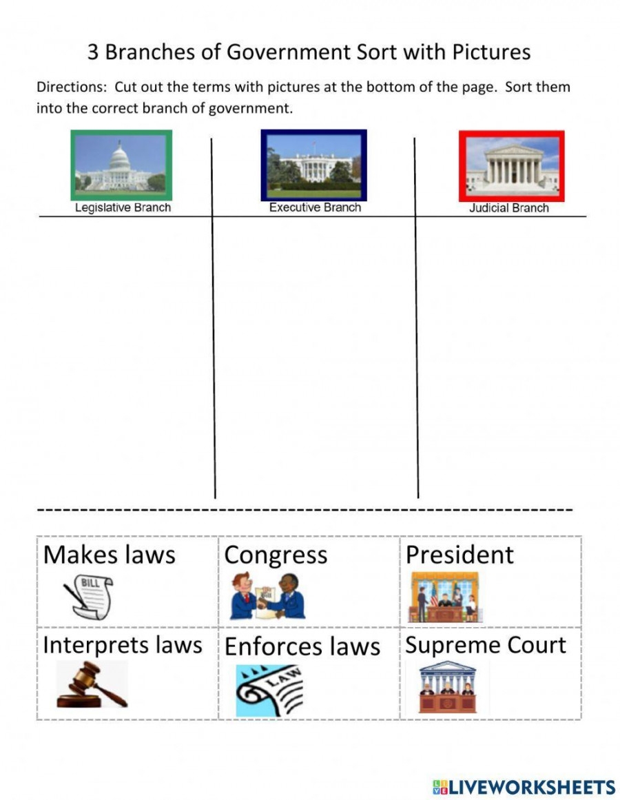 3 branches of government worksheet