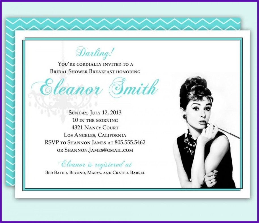 Breakfast At Tiffany 39 s Invitation Template Free Invitations Resume 