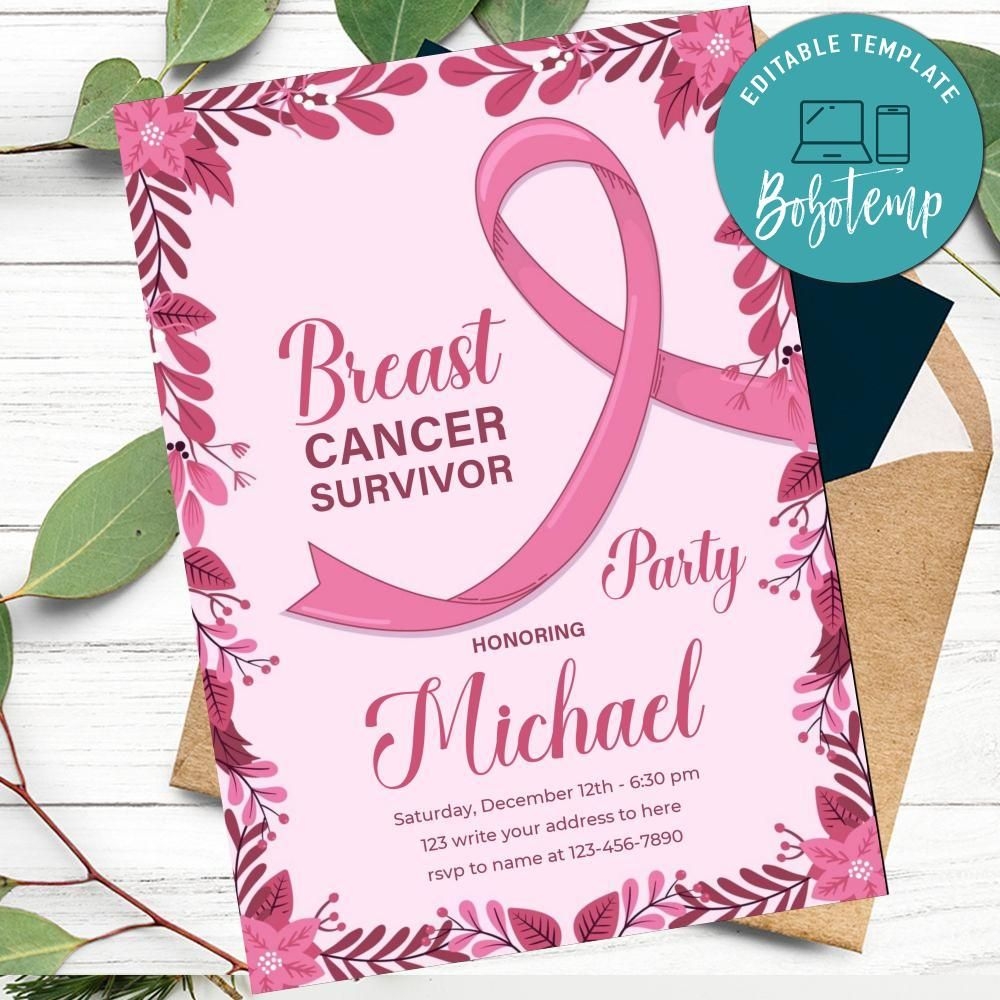 breast cancer invitation template