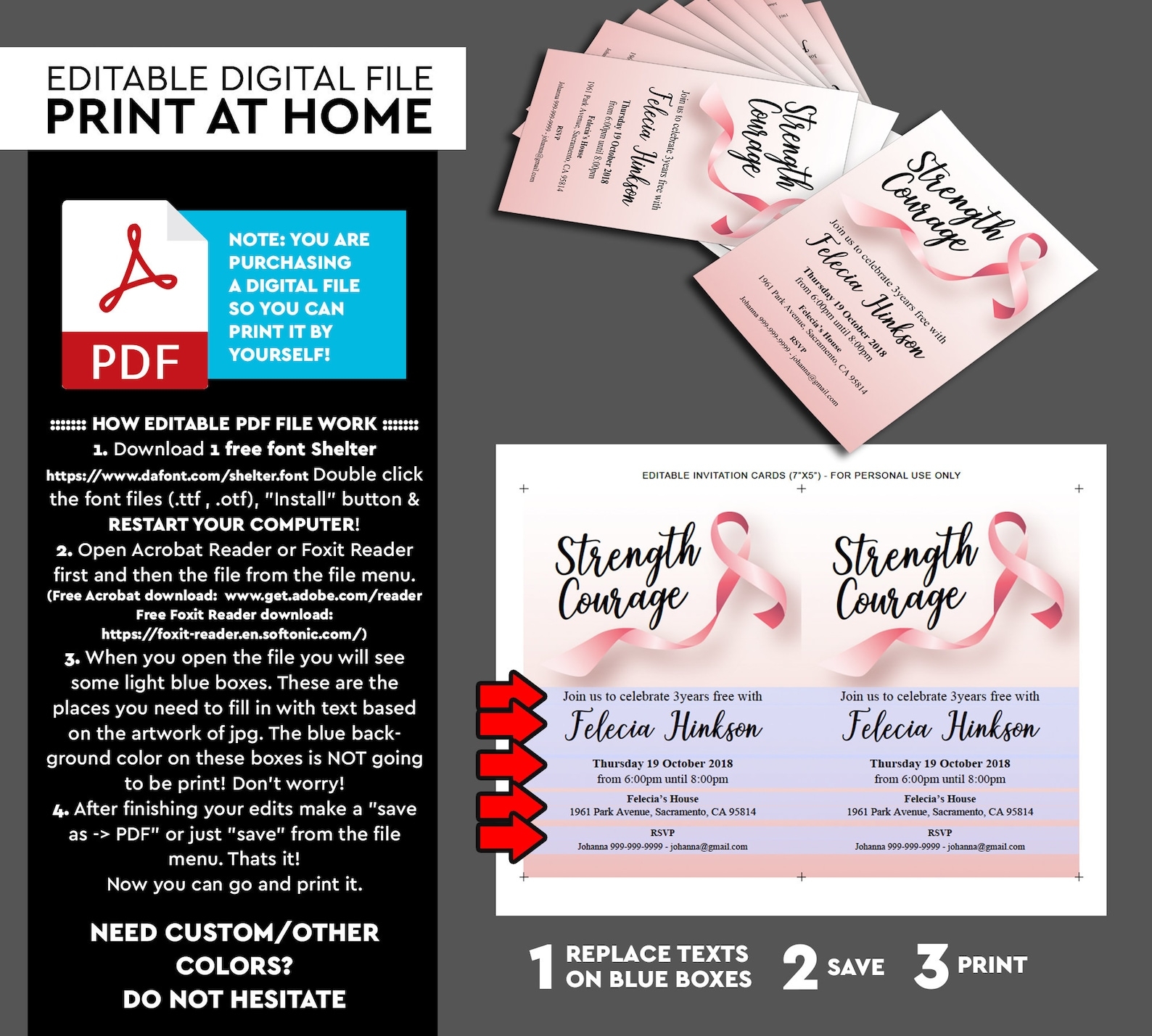 Breast Cancer Invitation Template breast Cancer Survivor PNG Pink 