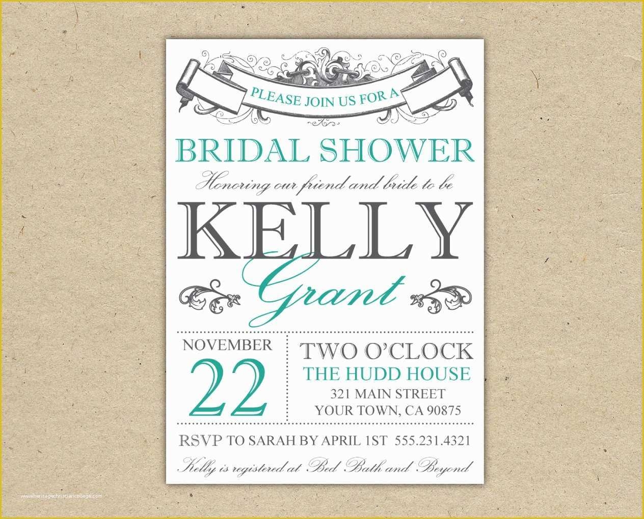 Bridal Invitations Templates Free