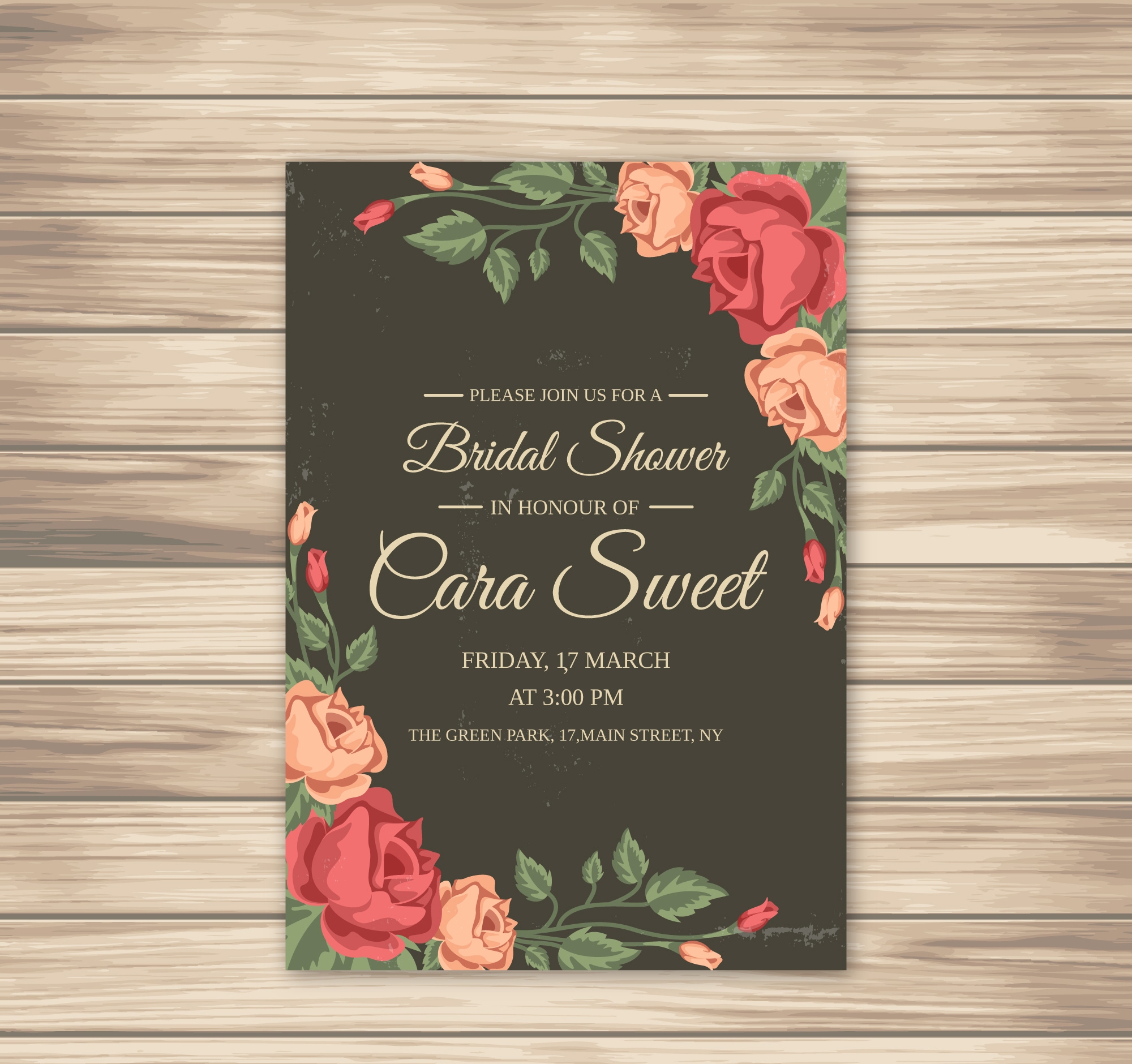bridal shower invitation cards templates