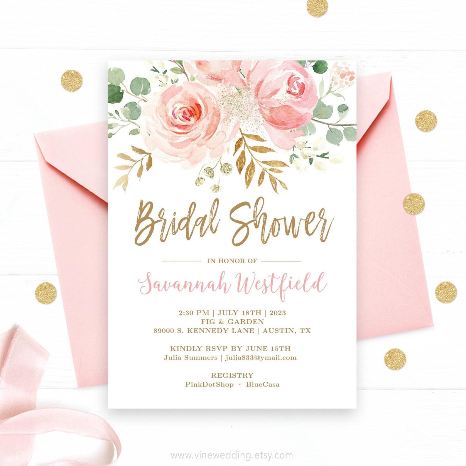 bridal party invitations templates
