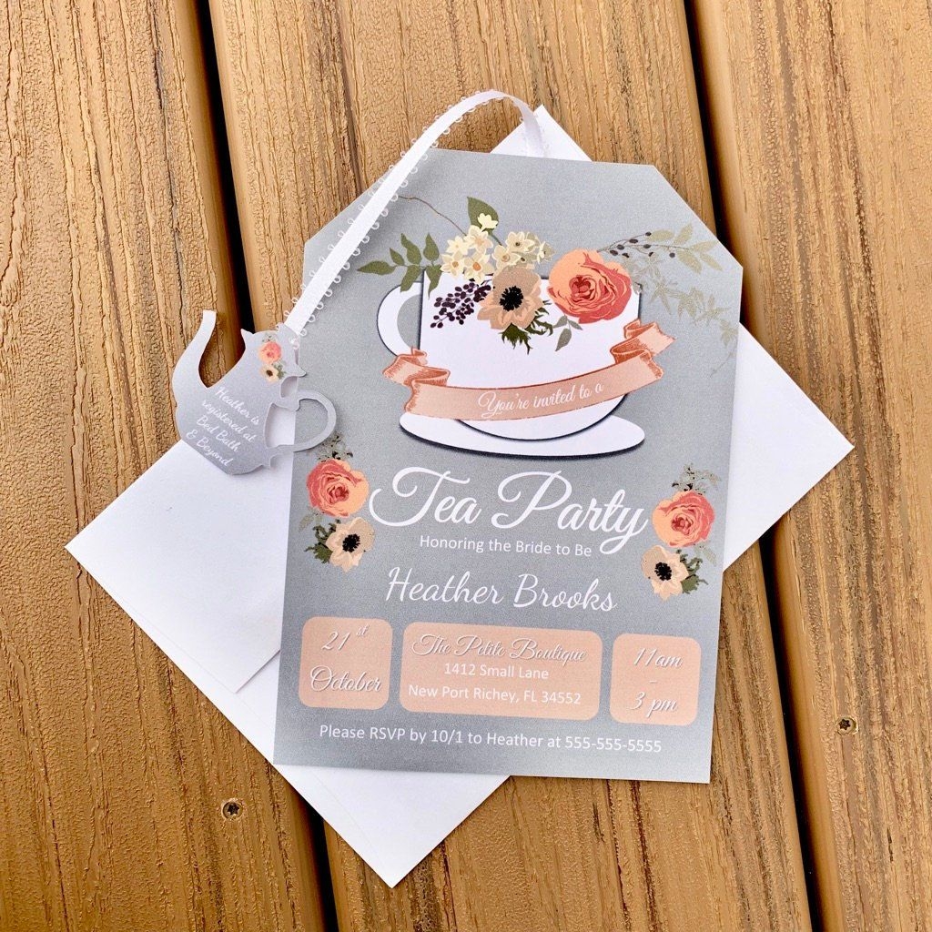 Bridal Shower Tea Party Invitations Templates