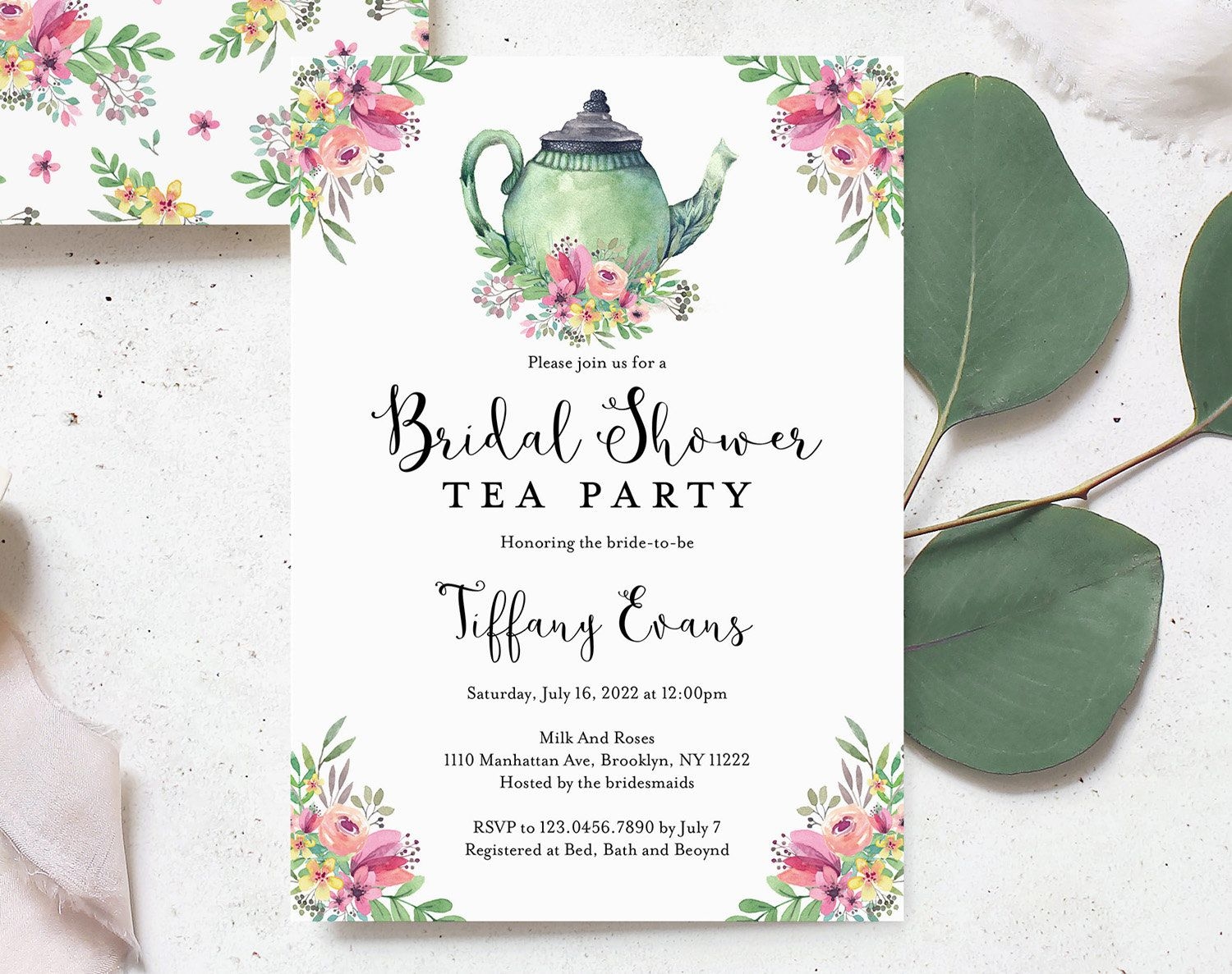 Bridal Shower Tea Party Invitations Templates