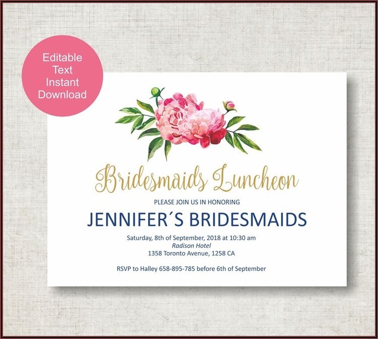 Bridesmaid Luncheon Invitations Template Invitations Resume 
