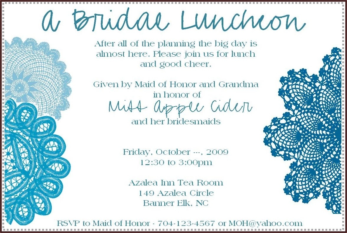 Bridesmaid Luncheon Invitations Template Invitations Resume 