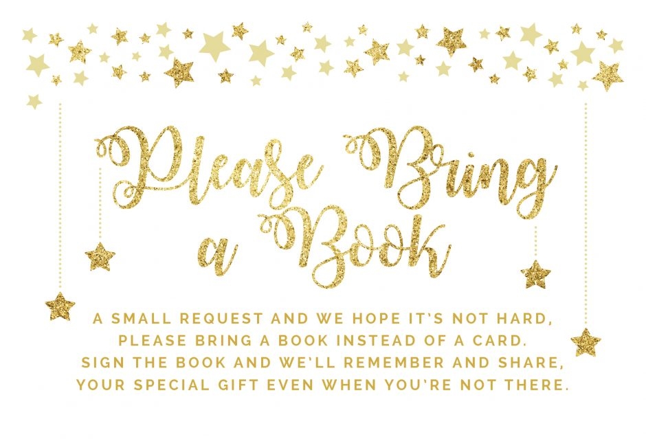 please bring a book instead of a card printable