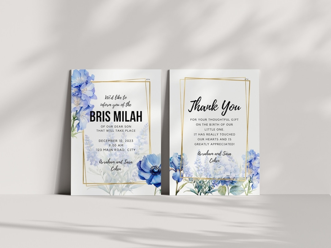 Brit Milah Invitation CANVA TEMPLATE Circumcision Upshernish Invite 