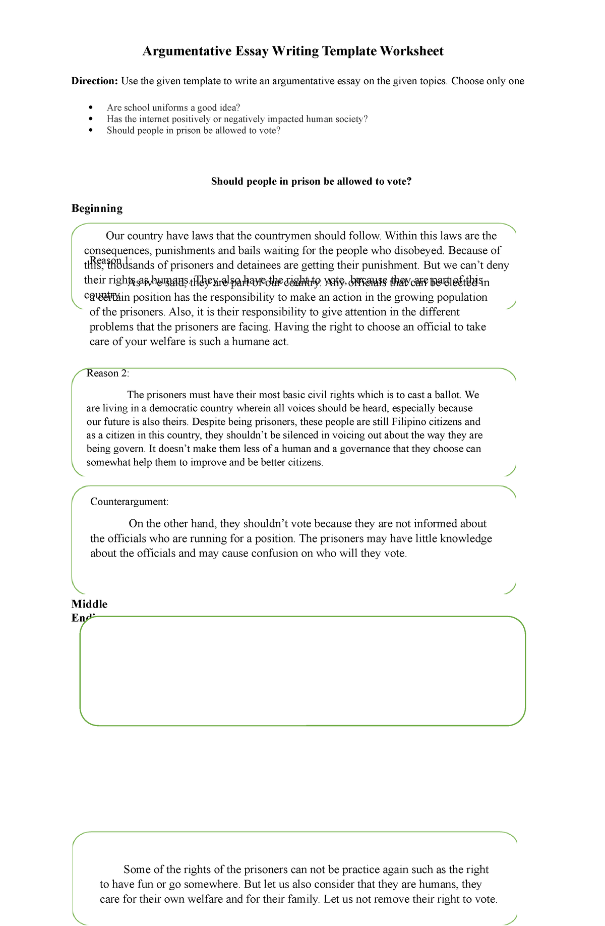Brown White Argumentative Writing Worksheet Template And Ideas For 