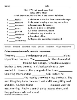 4th grade vocabulary worksheets