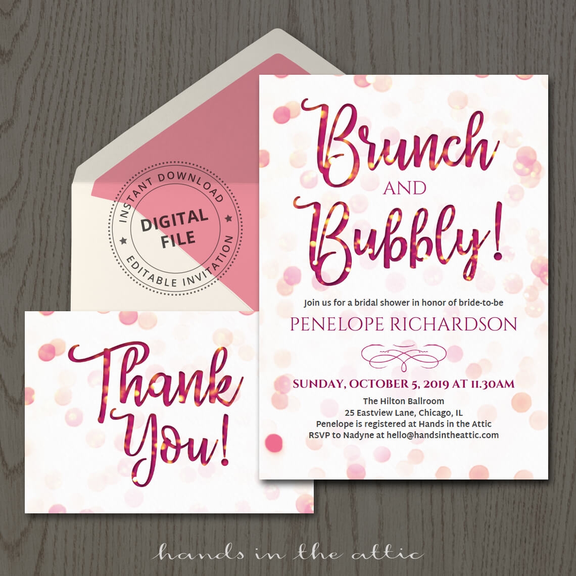 Brunch And Bubbly Invitation Template Hands In The Attic