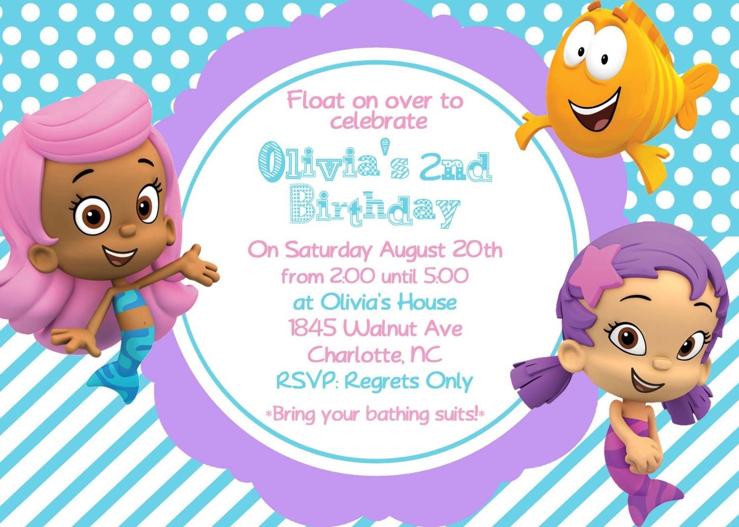 Bubble Guppies Birthday Invitations