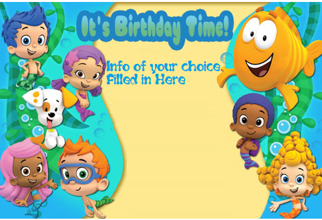 Bubble Guppies Invitation Template Bubble Guppies Birthday Pertaining 