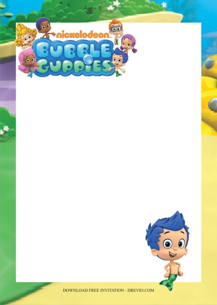 bubble guppies birthday invitation template free