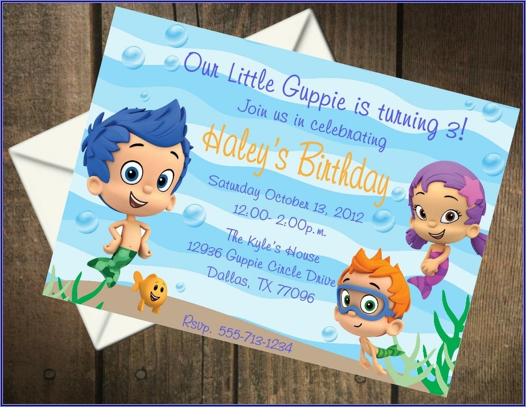 Bubble Guppies Party Invitations Templates Template 2 Resume 