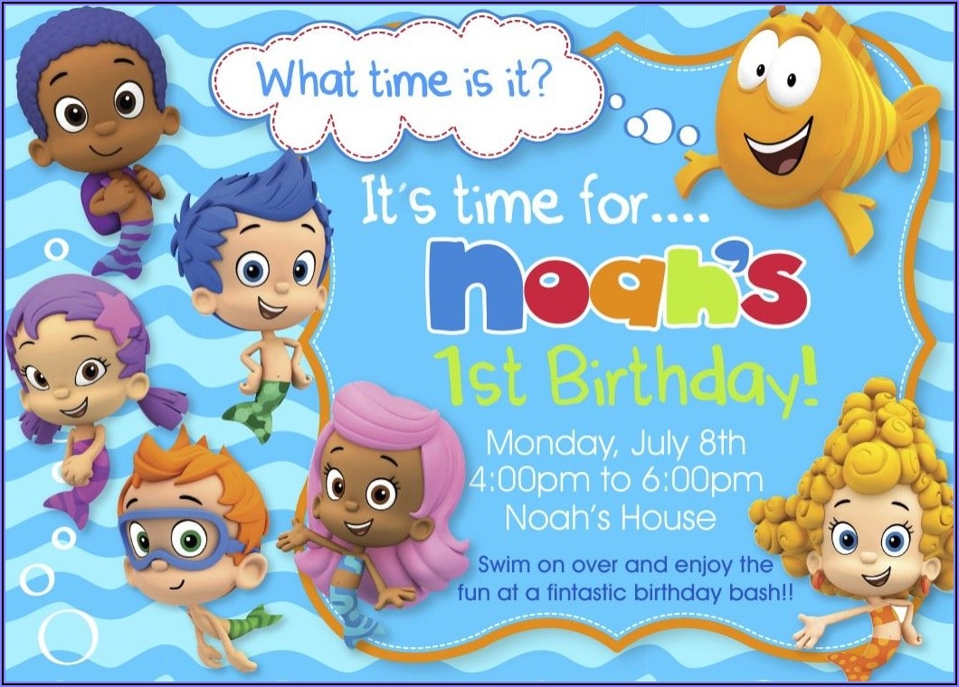 Bubble Guppies Party Invitations Templates Template 2 Resume 
