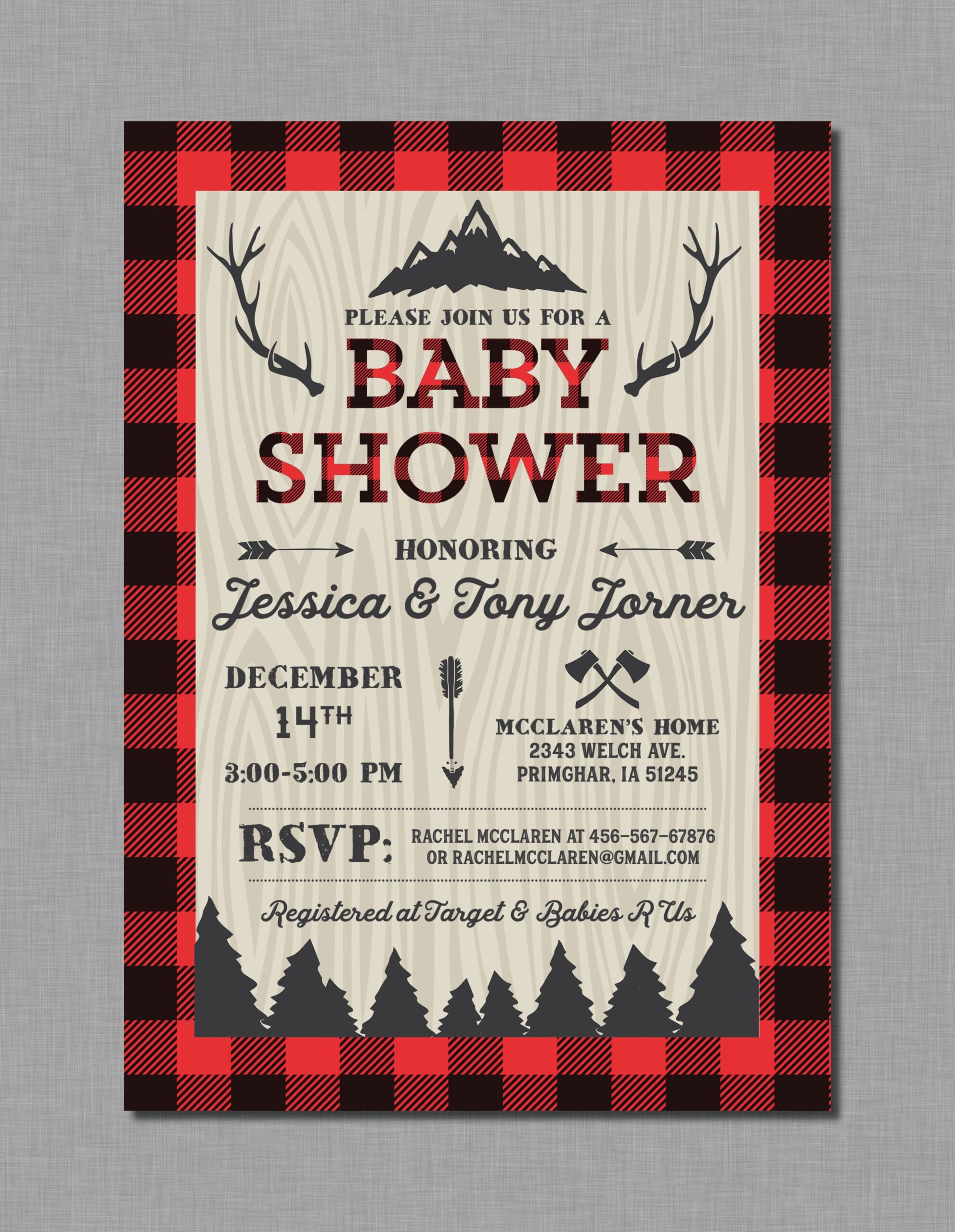 Buffalo Plaid Invitation Template Free