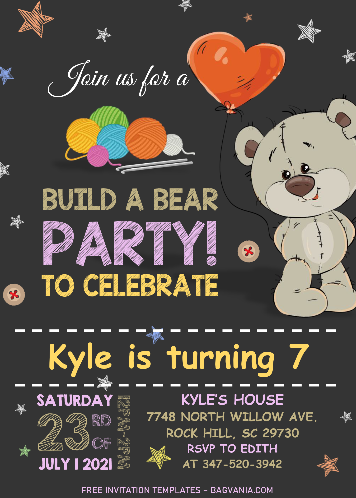Build A Bear Birthday Invitation Templates Editable With MS Word