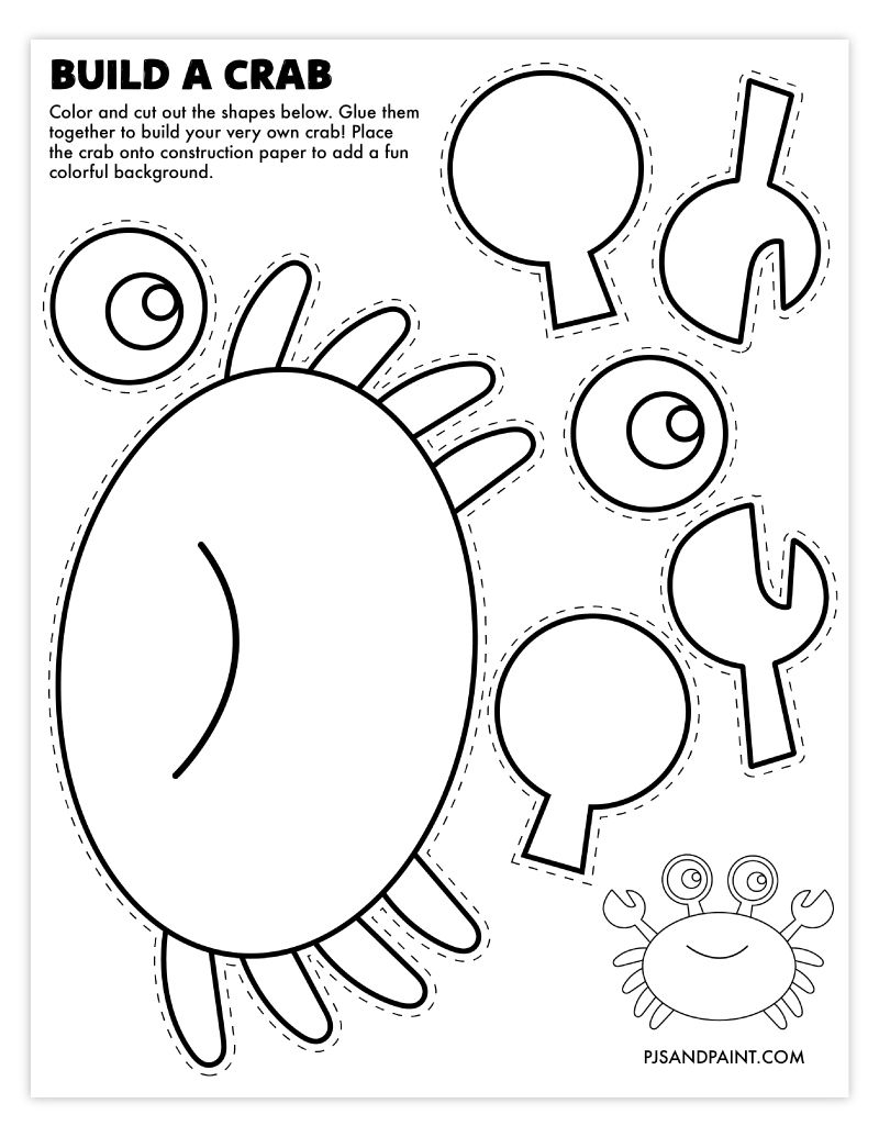 Build A Crab Craft Preschool Arts And Crafts Free Printable Crafts 