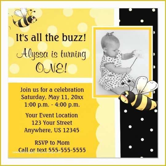 Bumble Bee Invitation Template Free Of Bumble Bee Birthday Invitation 