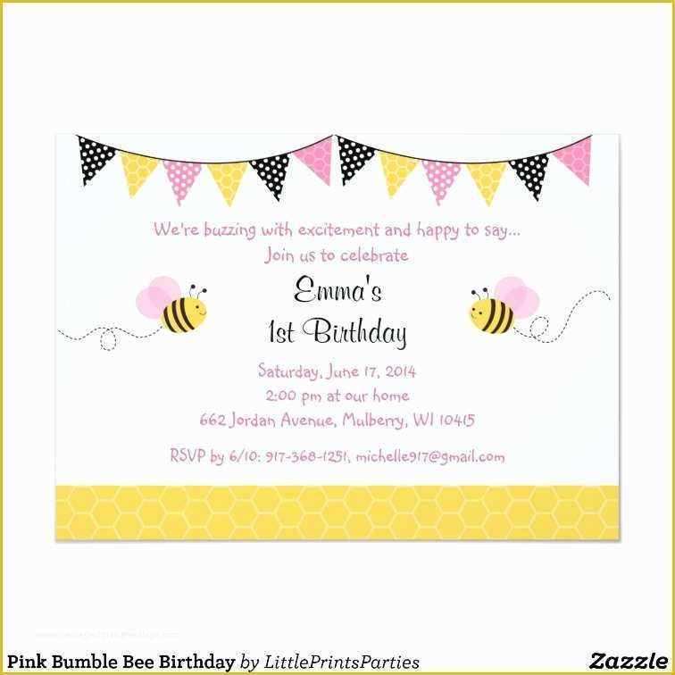 bumble bee birthday invitation template