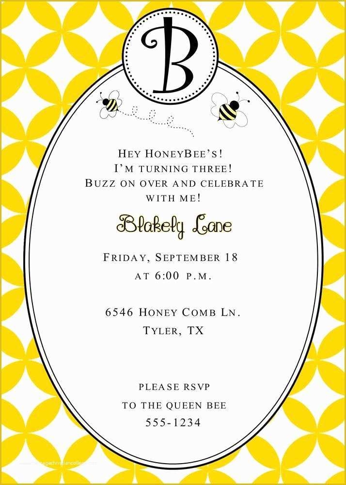 Bumble Bee Invitation Template Free Of Dandi Designs Bumble Bee 