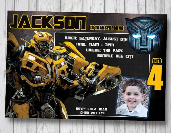 Bumblebee Transformer Invitation Template Free Free Templates Printable