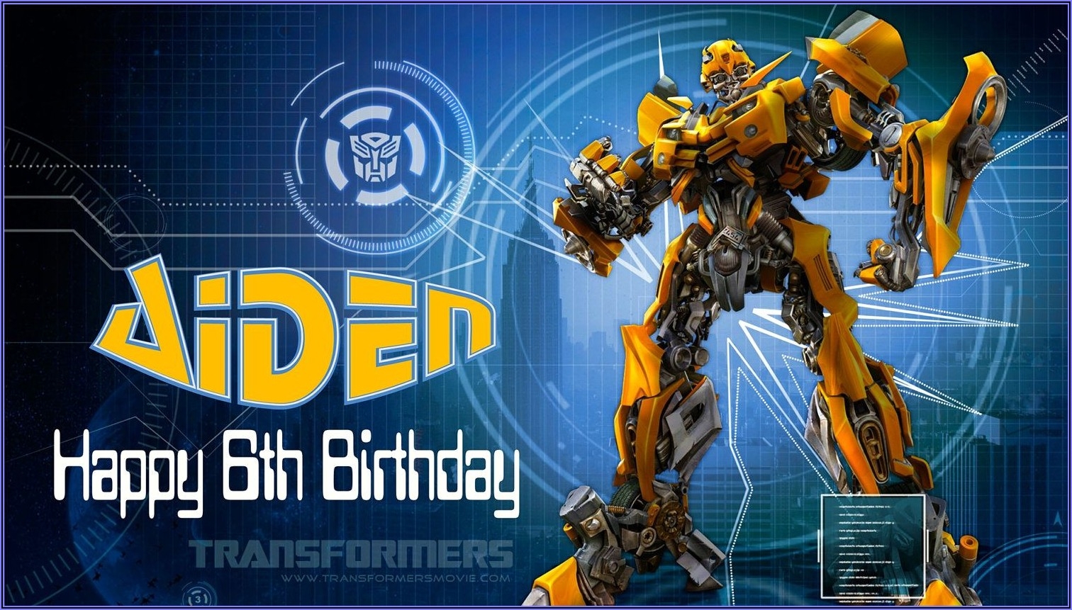 Bumblebee Transformer Invitation Template Free Invitations Resume 