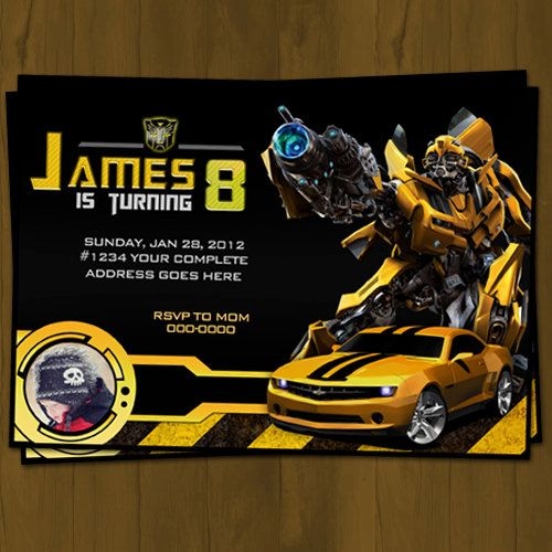 bumblebee transformer invitation template free