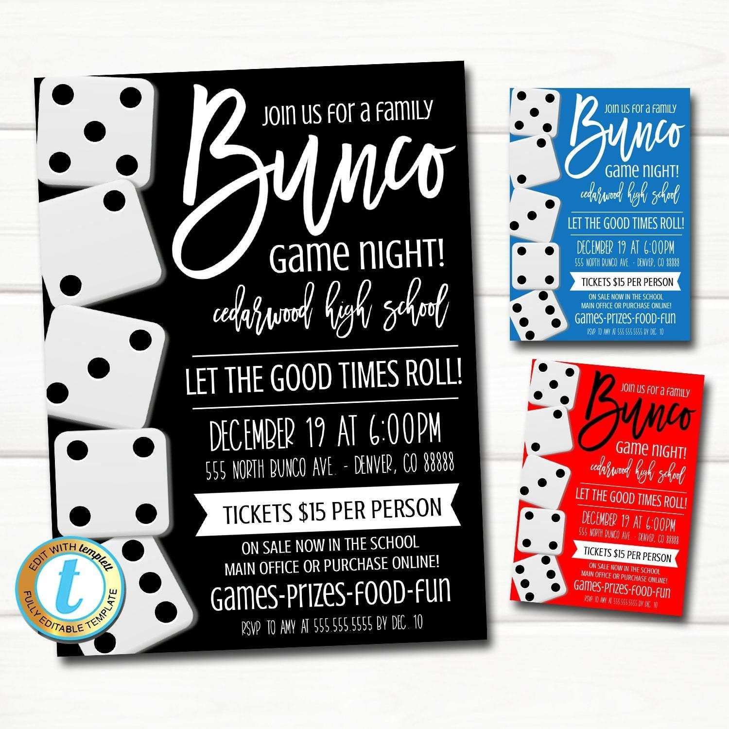 bunco invite template