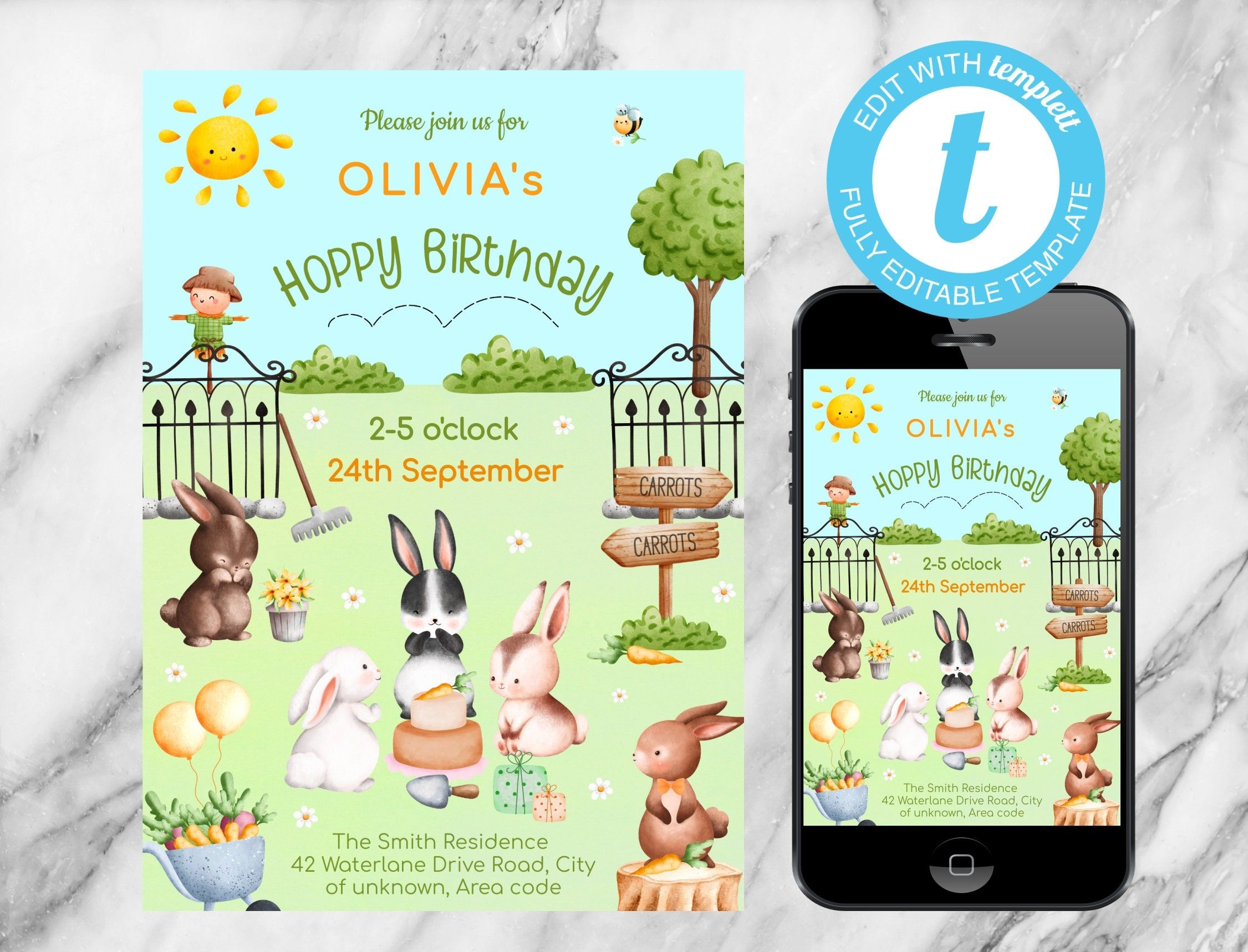 Bunny Birthday Party Balloons And More Birthday Invitations Kids Zoo 