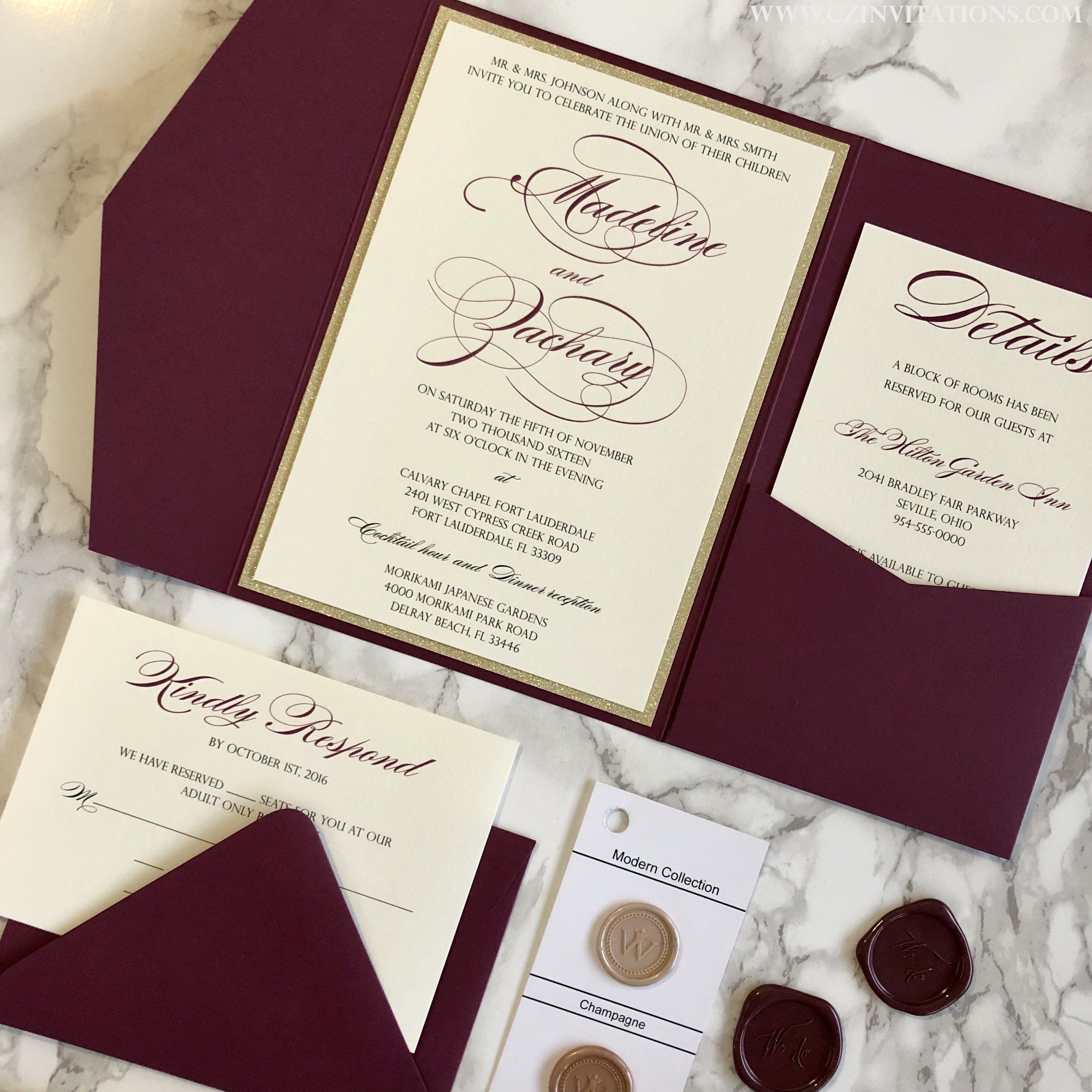 Burgundy Invitation Template