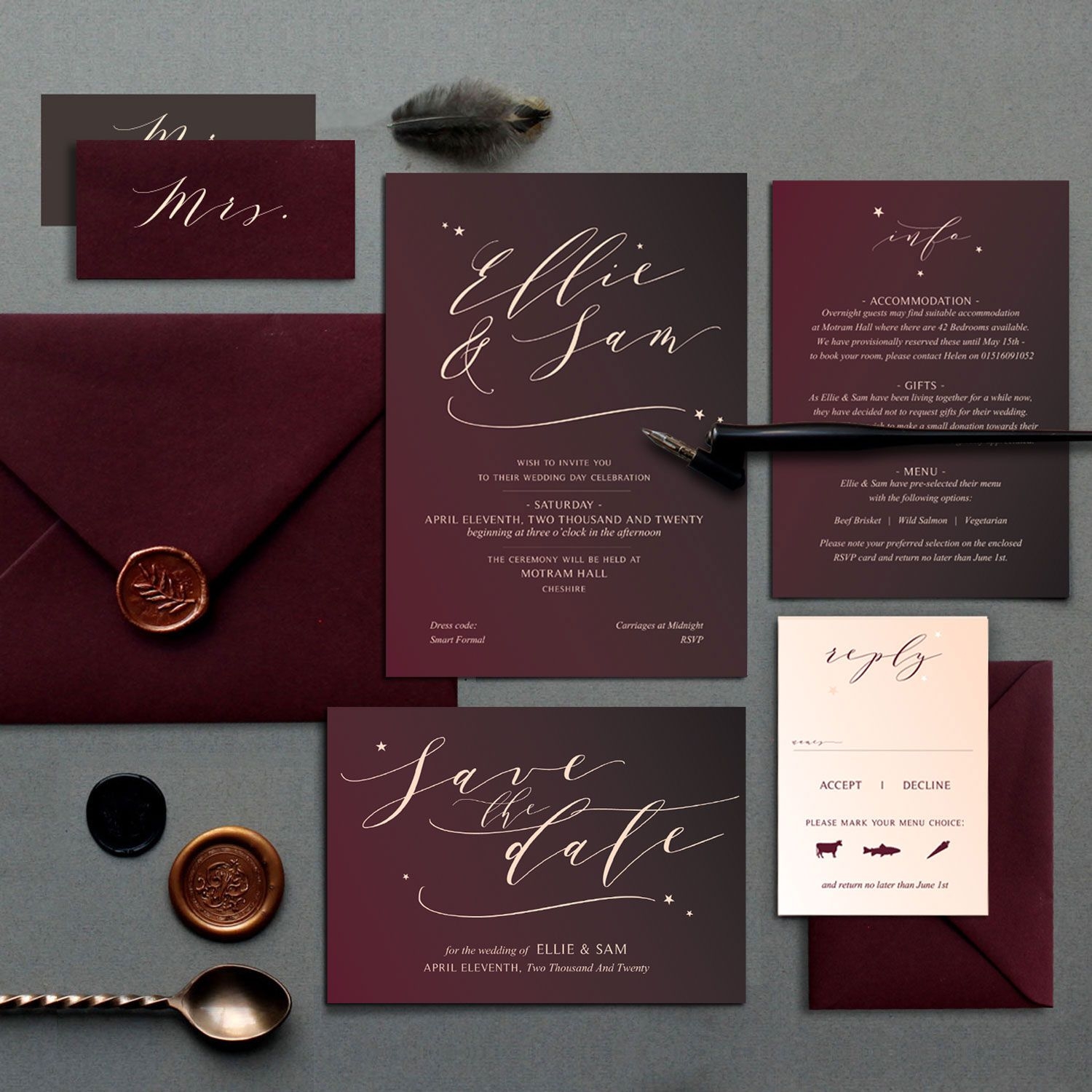 Burgundy Invitation Template