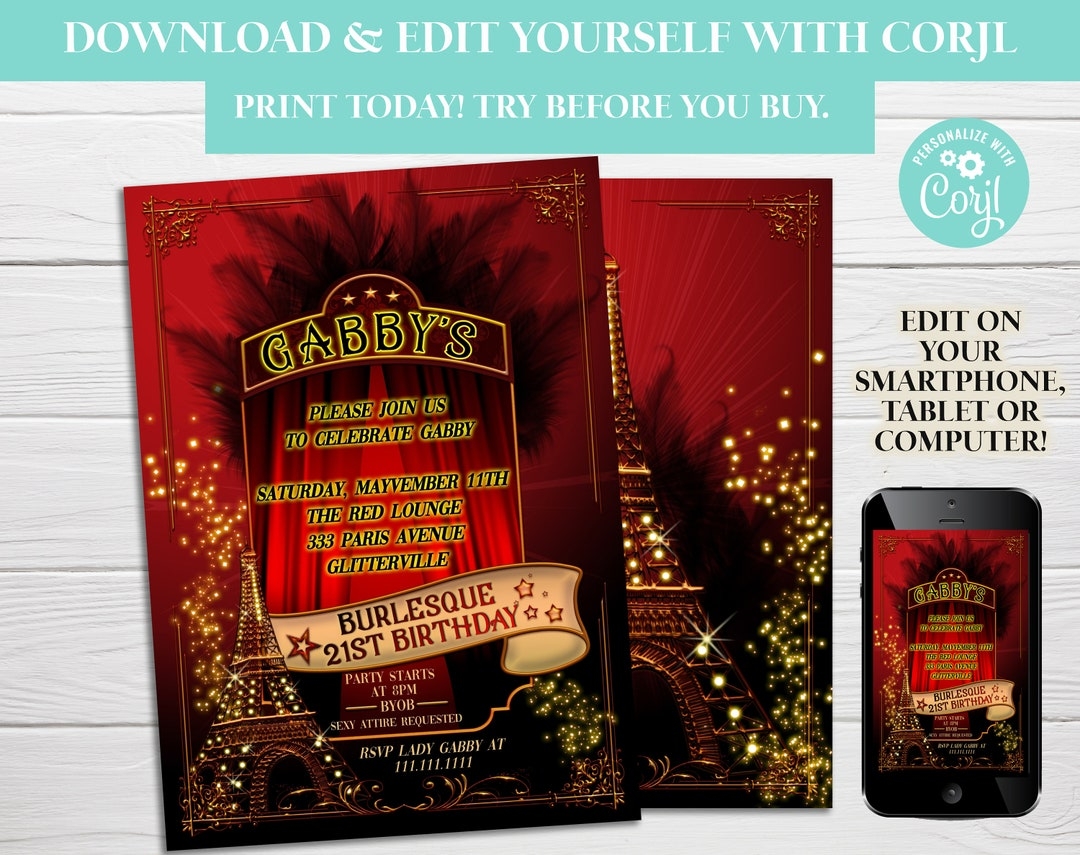 burlesque invitation templates free