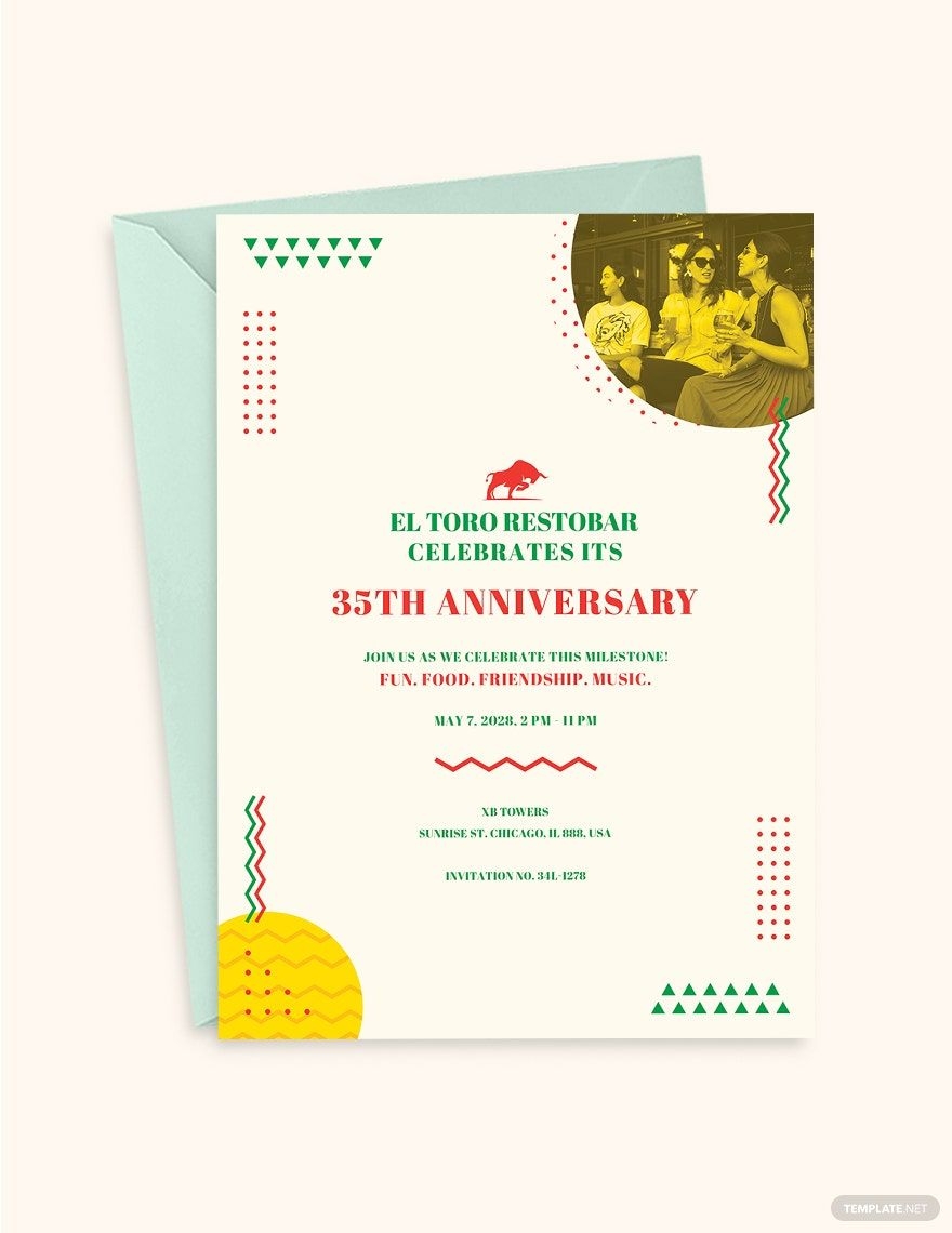 Business Anniversary Invitation Template In Publisher Illustrator PSD 