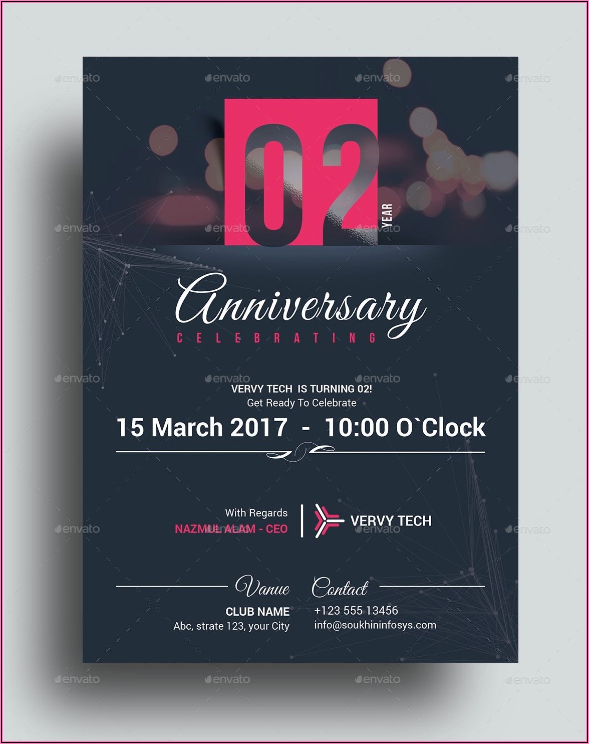 Business Anniversary Invitation Templates Free Download Template 1 
