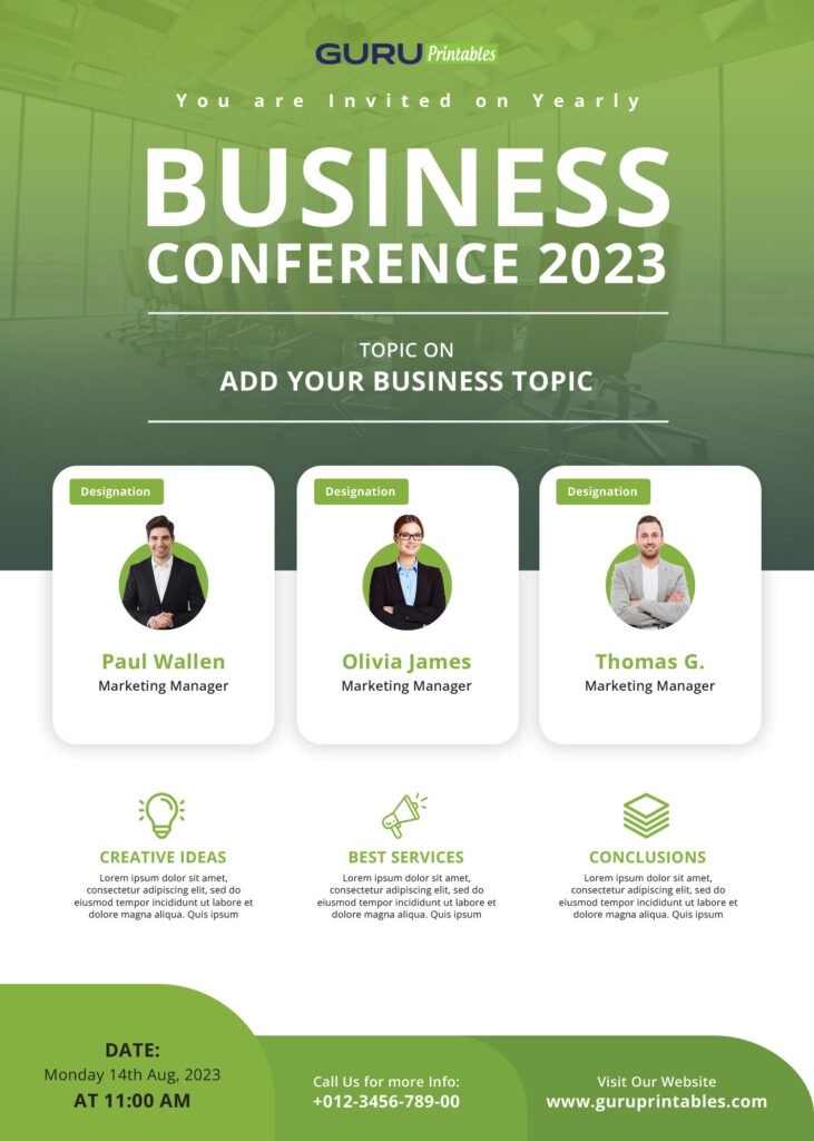 Business Conference Invitation Template Guru Printables